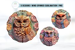 3D Owl Wind Spinner Sublimation Product Image 1