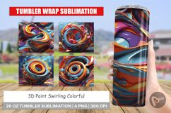Tumbler Sublimation Wrap 3D Paint Swirling Colorful Product Image 1