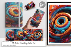 Digital Paper 3D Paint Swirling Colorful Product Image 1