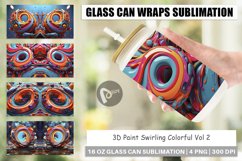 Glass Can Wraps 3D Paint Swirling Colorful Product Image 1