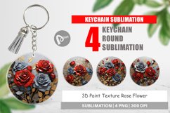 Keychain 3D Rose Paint Texture Product Image 1