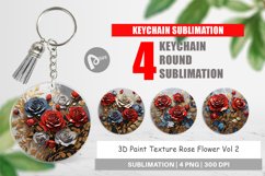 Keychain 3D Rose Paint Texture Product Image 1