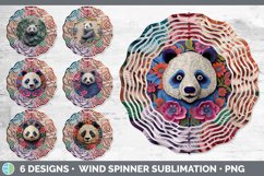 Bundle of six 3D Panda Bears Wind Spinner designs.