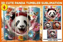 3D Panda Flowers 20oz Sublimation Skinny Tumbler Designs, Panda Tumbler, Panda 20oz Sublimation Bundle, Panda Sublimation Wraps, Sublimation Bundle, Instant Download, Panda Tumbler PNG, Digital Paper