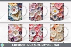 Bundle of six 3D Anemones Mug Wrap designs.