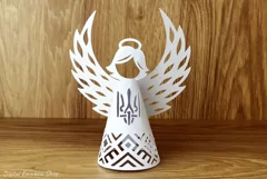Ukrainian paper angel lantern svg cut file