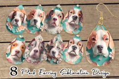 Earring teardrop sublimation 3D paper art Dog Product Image 1