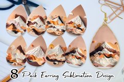 3D Paper Art Volcano Earring teardrop sublimation design Product Image 1