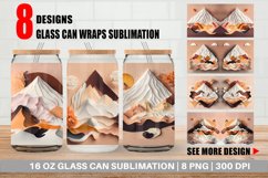 Glass Can Wraps 3D Paper Art Volcano Product Image 1