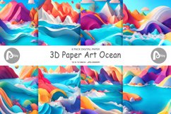 3D Paper Art Ocean | Digital Paper Product Image 2