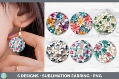 Bundle of six 3D Azaleas Round Earrings designs.