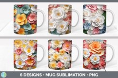 Bundle of six 3D Begonias Mug Wrap designs.