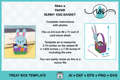 3D Paper Bunny Egg Basket SVG Cut File, Easter Treat Box Product Image 4