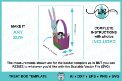 3D Paper Bunny Egg Basket SVG Cut File, Easter Treat Box Product Image 5