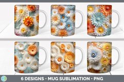 Bundle of six 3D Calendulas Mug Wrap designs.