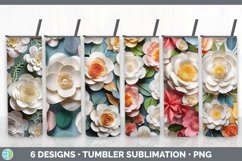 Bundle of six 3D Camellias Tumbler designs.