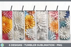 Bundle of six 3D Chrysanthemums Tumbler designs.