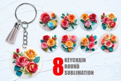 3D Paper Craft Roses Keychain | Keyring Product Image 1