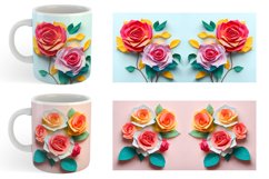 3D Paper Craft Roses | Mug sublimation design Product Image 3