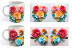 3D Paper Craft Roses | Mug sublimation design Product Image 4