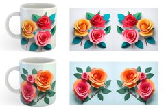 3D Paper Craft Roses | Mug sublimation design Product Image 5