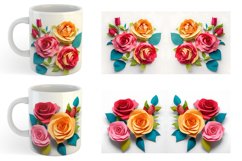 3D Paper Craft Roses | Mug sublimation design Product Image 6
