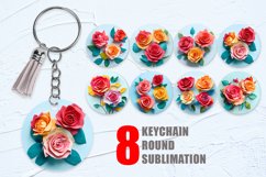 3D Paper Craft Roses Keychain | Keyring Product Image 1
