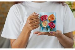 3D Paper Craft Roses | Mug sublimation design Product Image 2