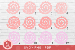 Rolled Paper Flowers SVG and PNG Templates Product Image 3