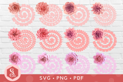 Rolled Paper Flowers SVG and PNG Templates Product Image 1