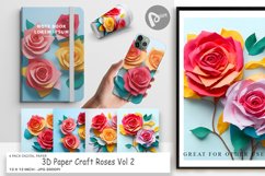 Digital Paper 3D Paper Craft Roses Product Image 1