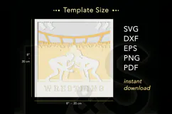 Girls Wrestling Shadow Box Svg Design | Paper Cut Template Product Image 4