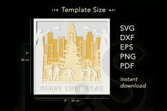 Layered Christmas shadow box svg cut files download with paper cut Christmas at New York's Rockefeller Center design