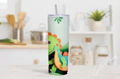 3D Paper Dinosaur Tumbler Wrap PNG Product Image 2