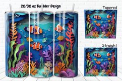 3D Paper Cut Undersea Life 20/30oz Skinny Tumbler Product Image 1