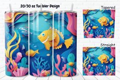 3D Paper Cut Undersea Life 20/30oz Skinny Tumbler Product Image 1