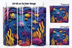 3D Paper Cut Undersea Life 20/30oz Skinny Tumbler Product Image 1