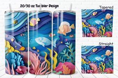 3D Paper Cut Undersea Life 20/30oz Skinny Tumbler Product Image 1