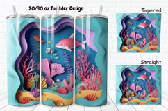 3D Paper Cut Undersea Life 20/30oz Skinny Tumbler Product Image 1