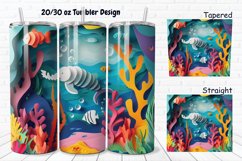 3D Paper Cut Undersea Life 20/30oz Skinny Tumbler Product Image 1