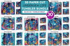 3D Paper Cut Undersea Life Tumbler Bundle Product Image 1