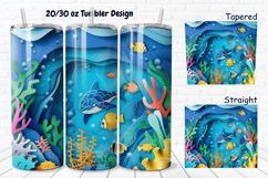 3D Paper Cut Undersea Life 20/30oz Skinny Tumbler Product Image 1