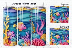 3D Paper Cut Undersea Life 20/30oz Skinny Tumbler Product Image 1