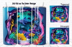 3D Paper Cut Undersea Life 20/30oz Skinny Tumbler Product Image 1