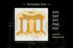 Layered graduation shadow box svg cut files download with paper cut college girl graduate celebrating design