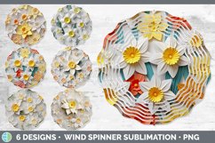 Bundle of six 3D Daffodils Wind Spinner designs.
