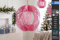 3D Christmas Ornament Paper Cut | Filigree Sphere Hanging Or Product Image 1