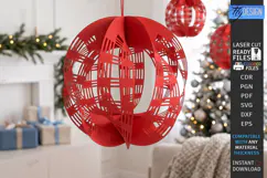 3D Christmas Ornament Paper Cut | Filigree Sphere Hanging Or Product Image 1