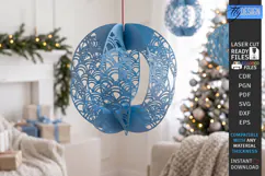 3D Christmas Ornament Paper Cut | Filigree Sphere Hanging Or Product Image 1