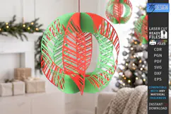 3D Christmas Ornament Paper Cut | Filigree Sphere Hanging Or Product Image 1